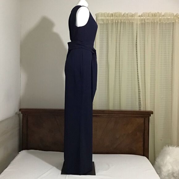 Finders Keepers Blue Essie Sleeveless Belted Wide Leg Pantsuit New Size Large - Picture 5 of 16